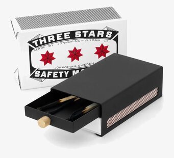 Bild av elegant svart tändsticksfodral med detaljer