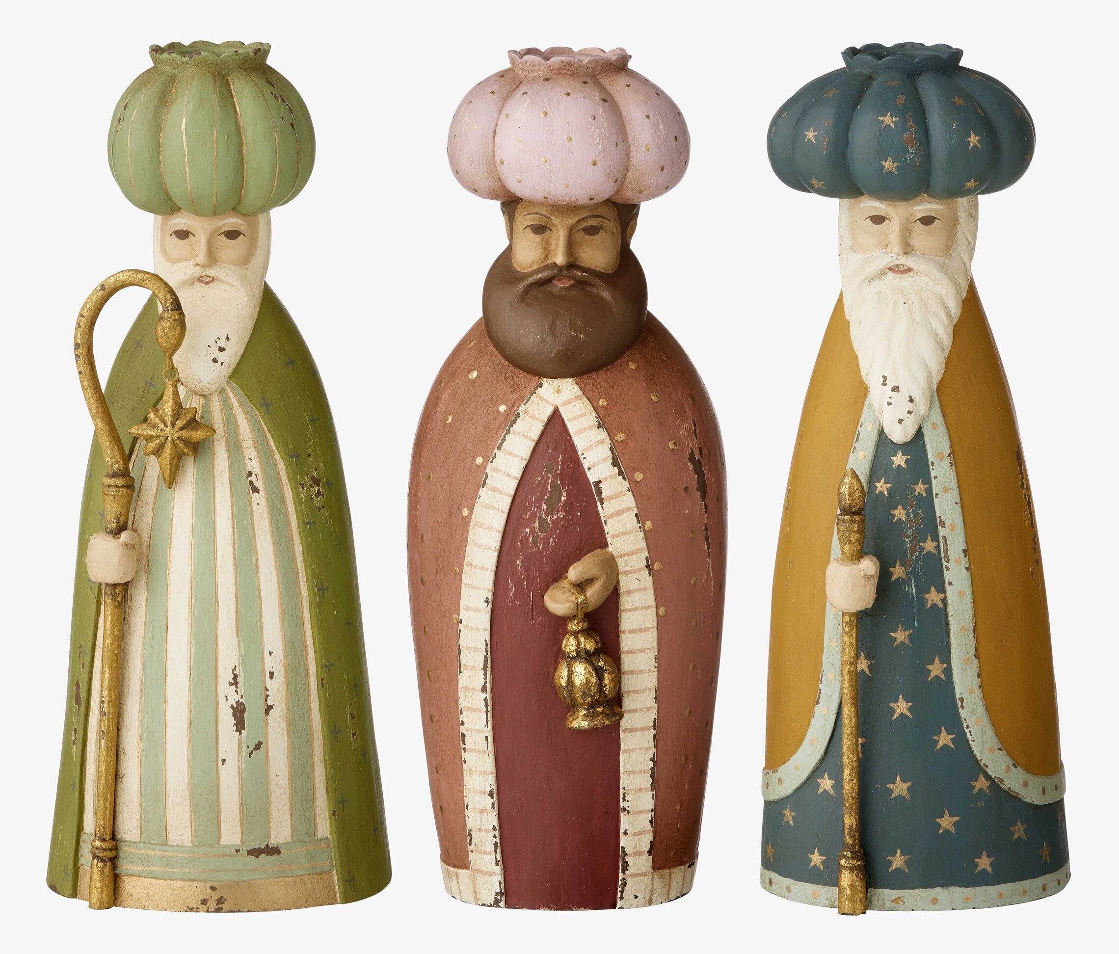 Ljusstake - De 3 Vise Männen från Bungalow i jordnära färger