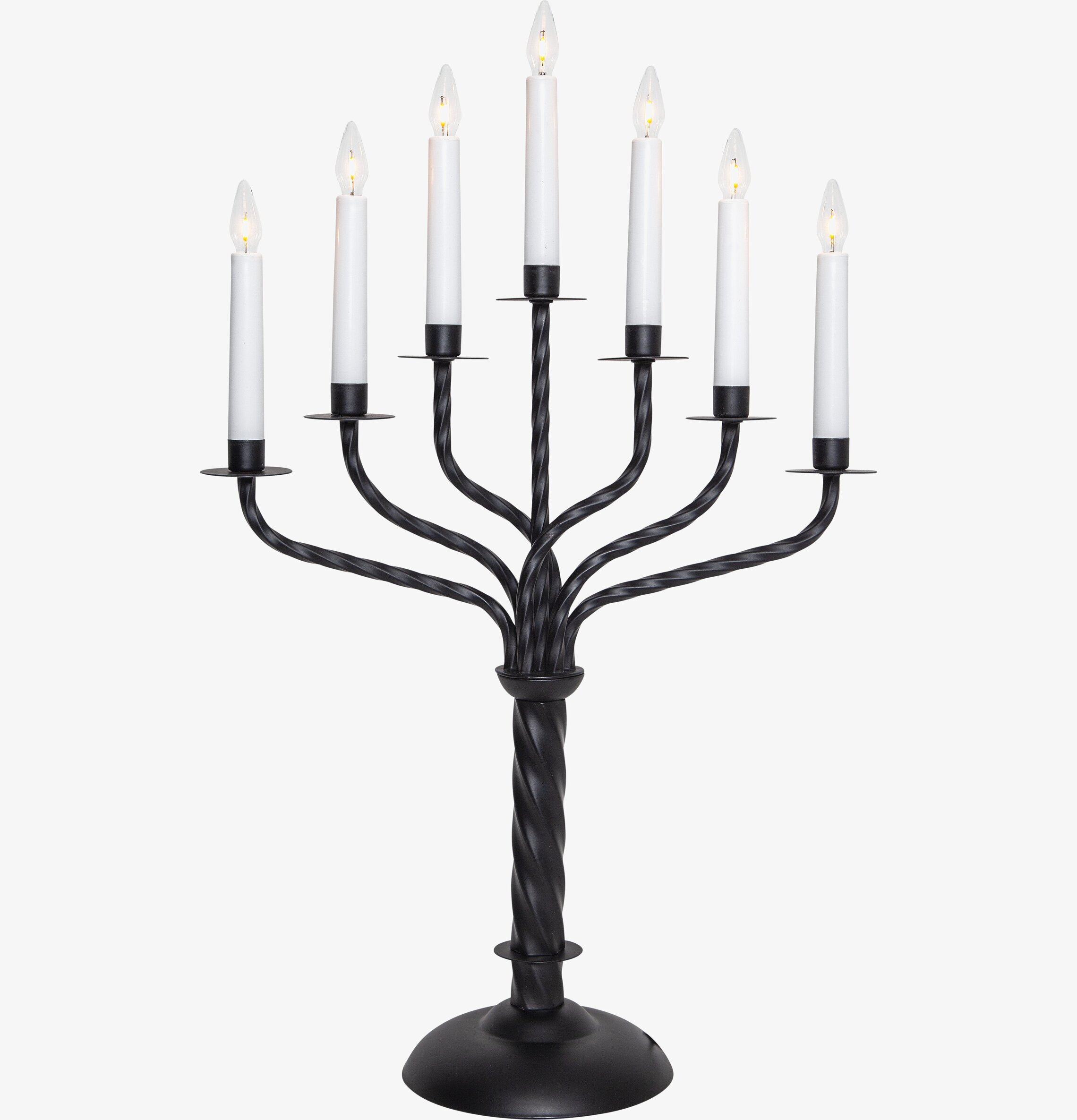 Bild av elegant sjuarmad ljusstake i svart metall