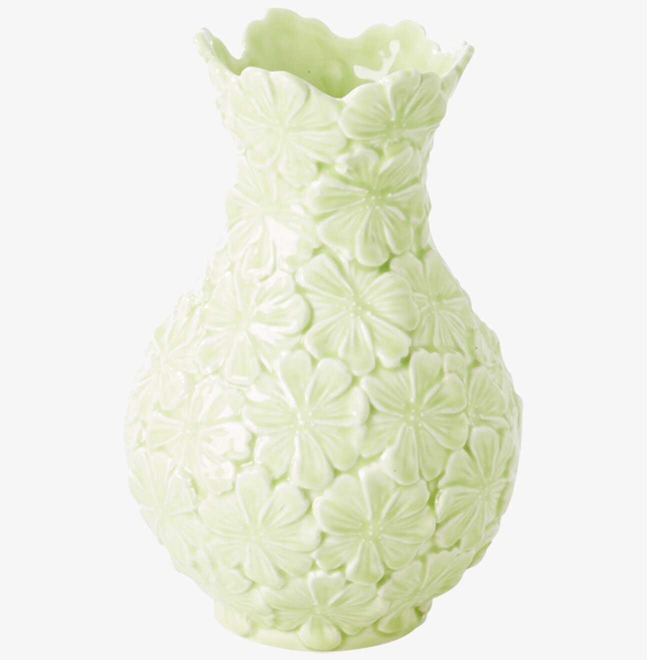 Vas Blomma Pastellgrön från Rice med eleganta blommönster