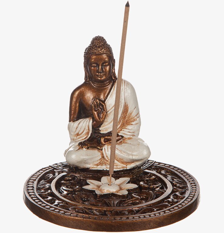 Rökelseställ Poly från Different Design med sittande Buddha