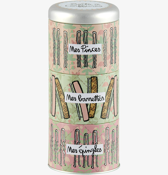 Plåtburk Hårspännen från Derriére la porte i pastellfärger