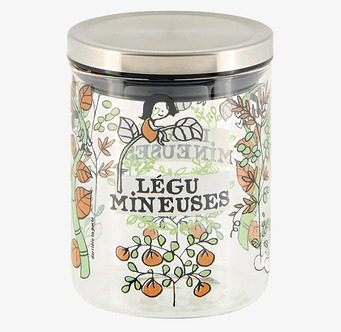 Bild av glasburk med konstnärlig och praktisk design