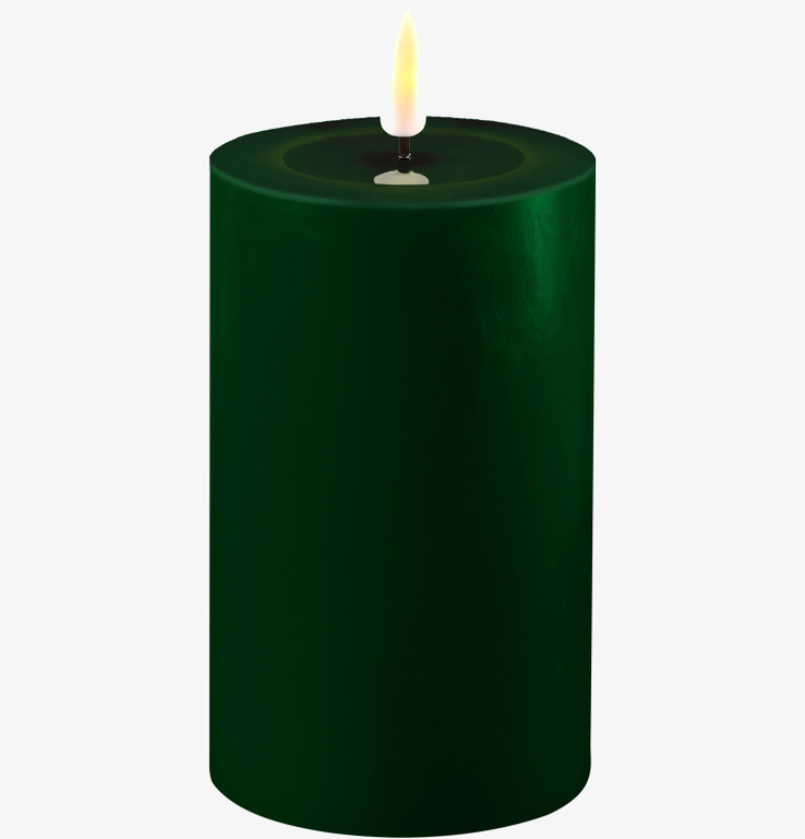 Blockljus LED Mörkgrön 7.5x12.5cm från Deluxe Homeart