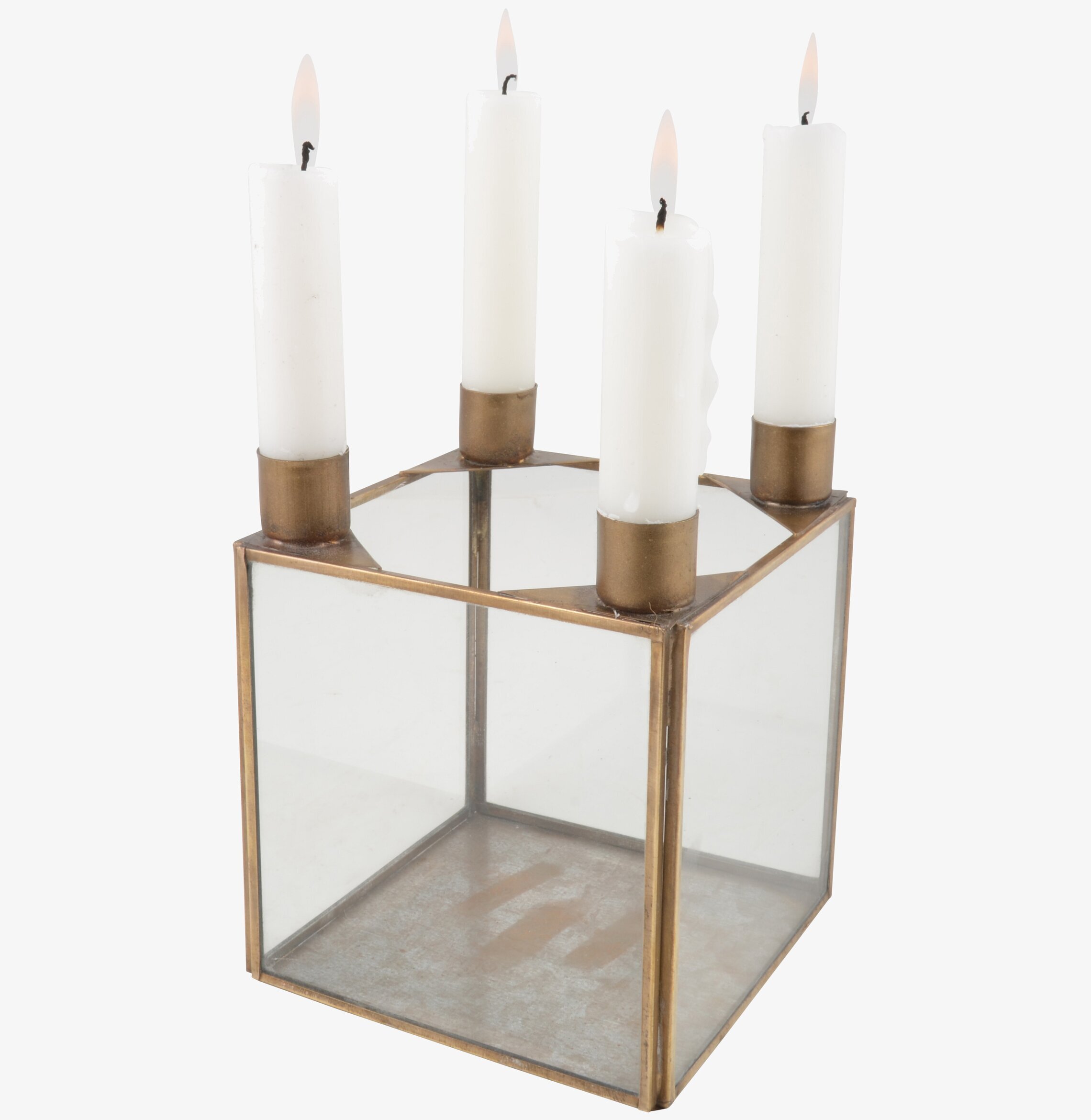 Ljusstake Glasbox Mässing från IB Laursen i modern design