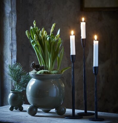 Foto av harmonisk inredning med gröna krukor