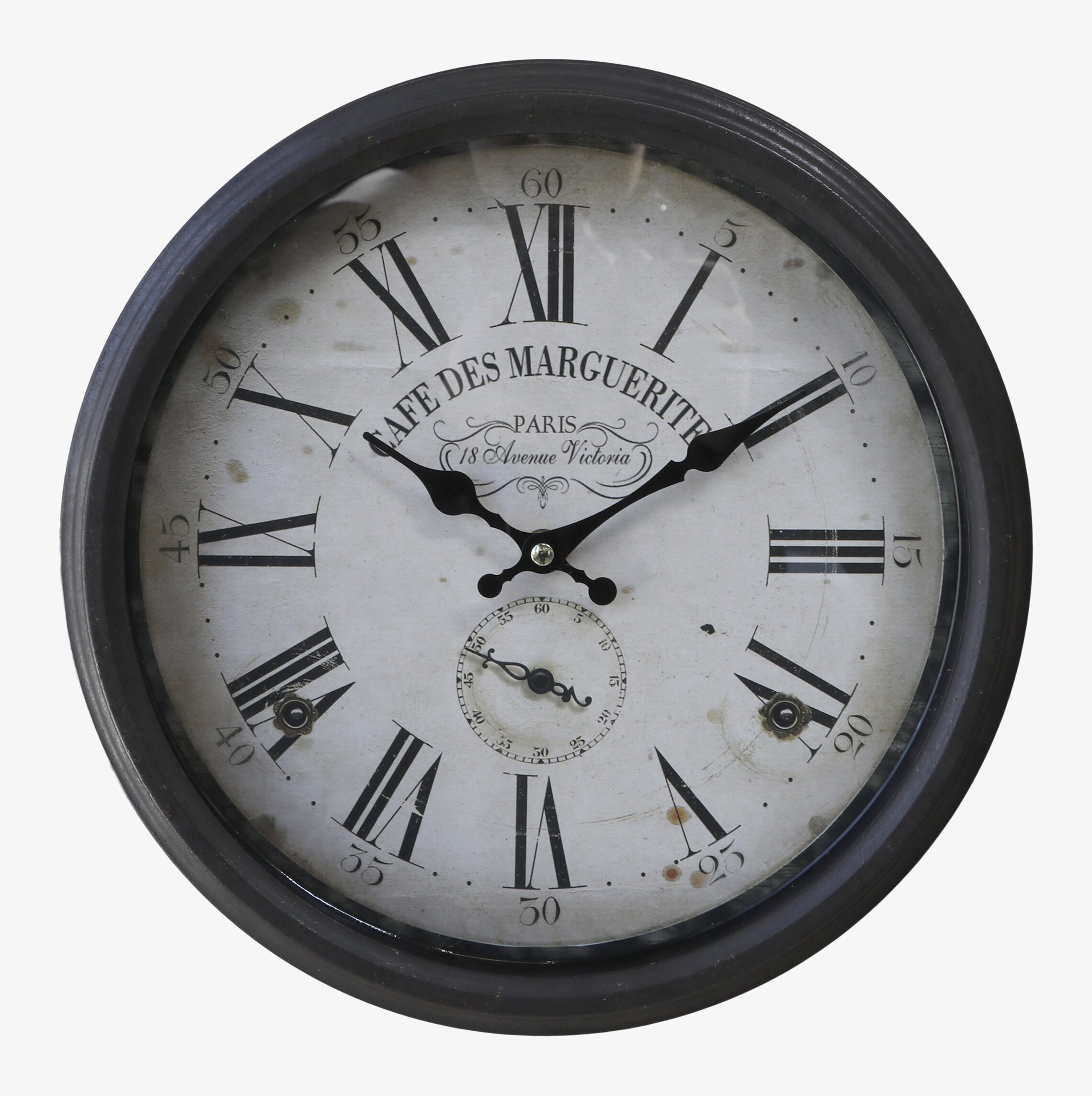 Väggklocka Antiksvart Ø31cm från Chic Antique på neutral vägg