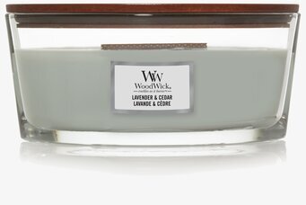 Bild av elegant ljus med träveke och naturlig doft