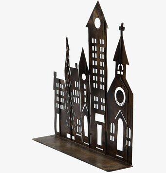 Foto av dekorativ hus siluett i antikbrun färg