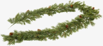 Bild av konstgjord grangirlang med naturtrogna detaljer