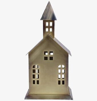 Bild av en antik mässingskyrka med detaljerad design