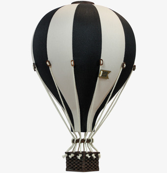 Foto av en dekorativ luftballong i svart och beige