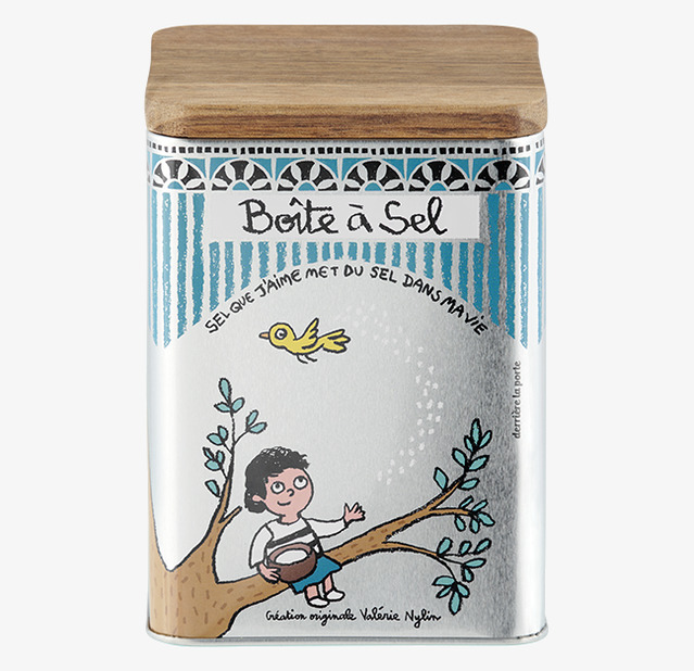 Plåtburk Salt från Derriére la porte med färgglad design