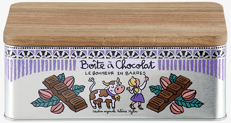 Plåtburk Choklad från Derrière la porte med trälock