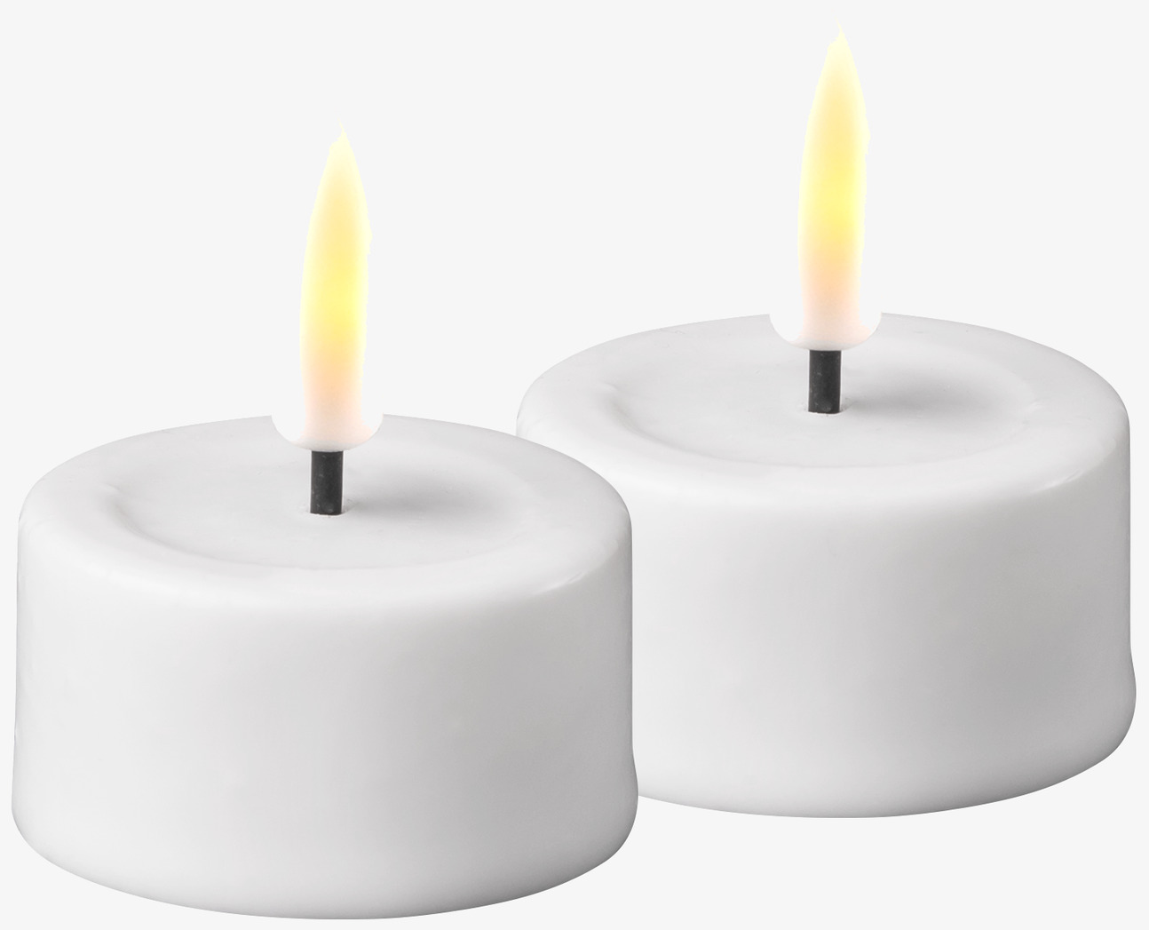 Värmeljus LED Vit 2-Pack från Deluxe Homeart, vit plast