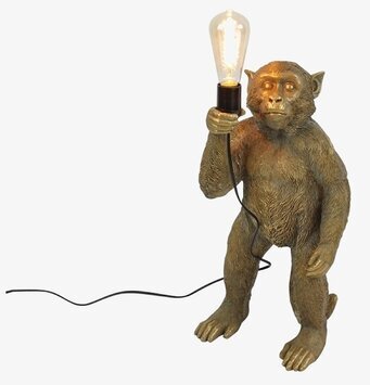 Bild av unik golvlampa formad som en apa i guld