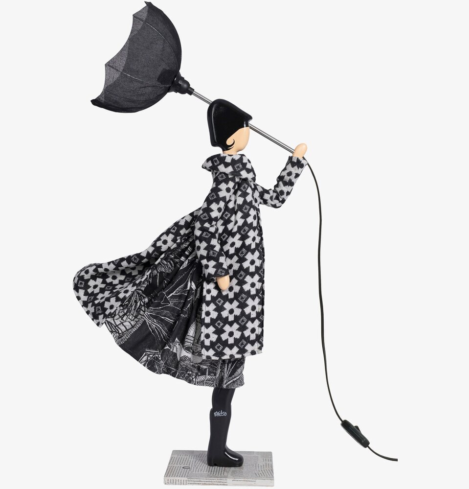 Bordslampa Venus från Skitso med kvinnlig figur och paraply