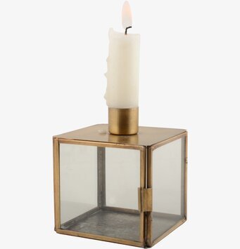 Bild av modern ljusstake i glas och metallstruktur