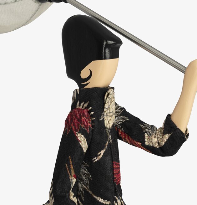 Bordslampa Kumiko från Skitso med kimono och sfärisk skärm