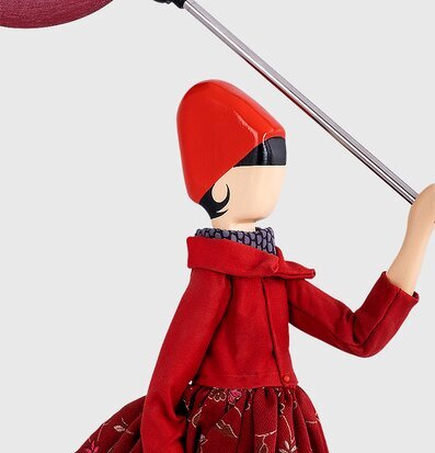 Bild av unik och kreativ bordslampa med röd design