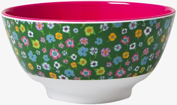 Bild av färgglad skål med blommönster och cerise insida