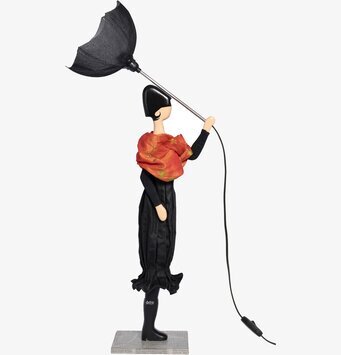 Bild av unik och konstnärlig bordslampa med paraply