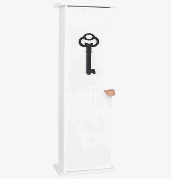 Bild av stilrent nyckelskåp i vitt och svart design