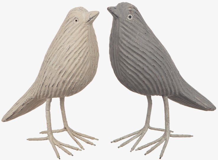 Foto av stiliserade fågelskulpturer i trä, 18 cm