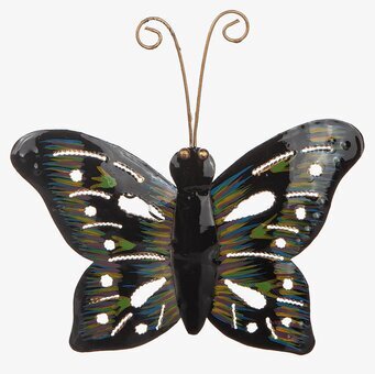 Bild av dekorativ fjäril i hamrad plåt för väggdekor