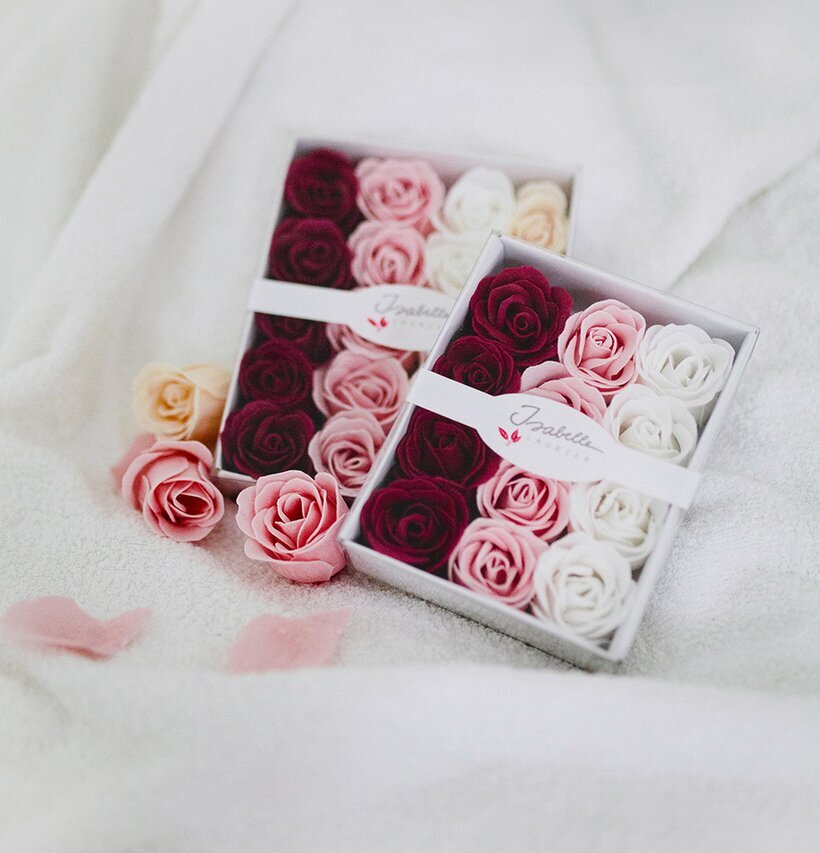 Badrosor 12 Stycken från Palmetten i eleganta kartonger