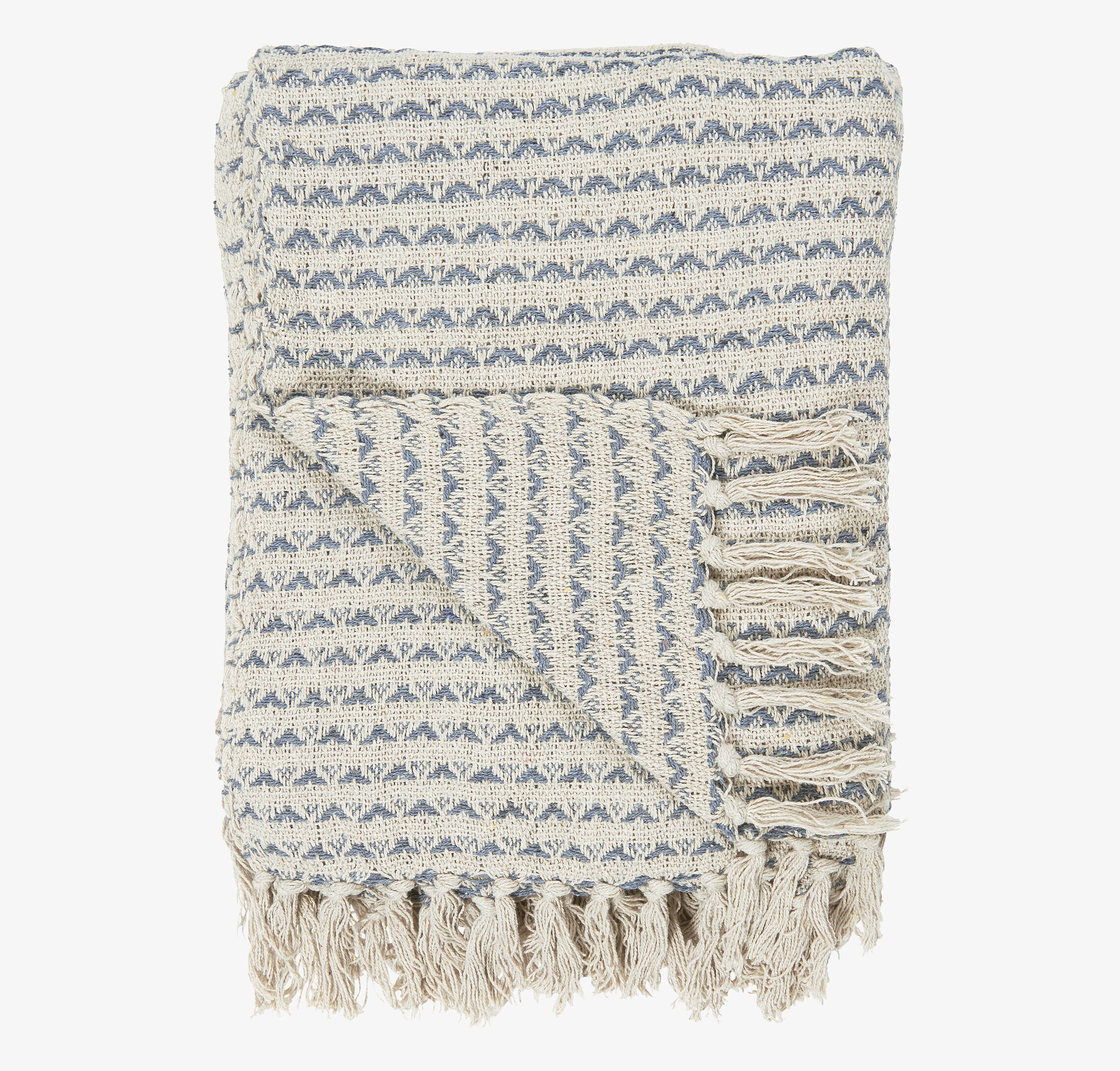 Pläd Creme/Blå från IB Laursen med geometriskt mönster