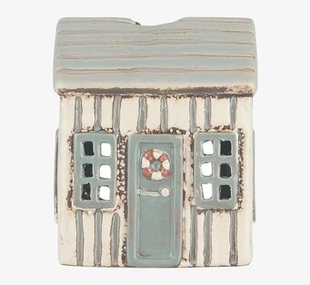 Bild av charmig ljuslykta i keramik med kustdesign