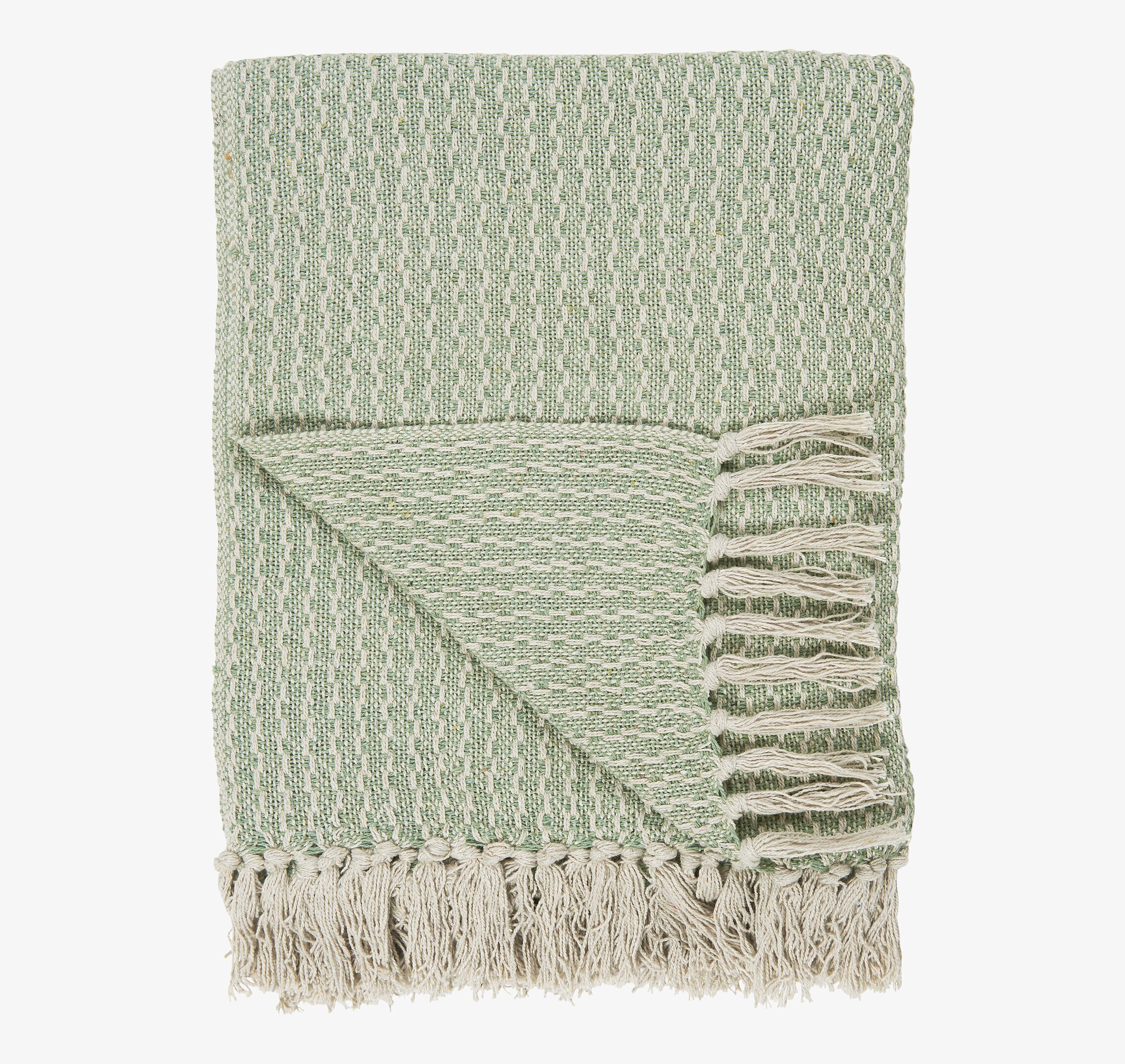 Pläd Creme/Grön från IB Laursen med creme och gröna färger