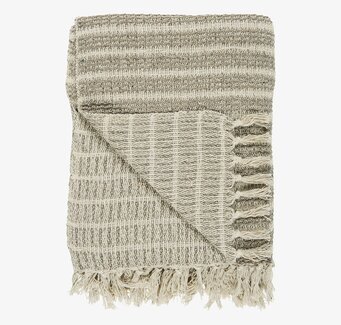 Bild av en stilren och mångsidig pläd i neutrala toner