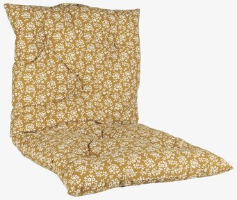 Bild av madrassdyna med blommönster och kviltning