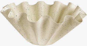 Bild av elegant skål med krämfärg och svarta prickar