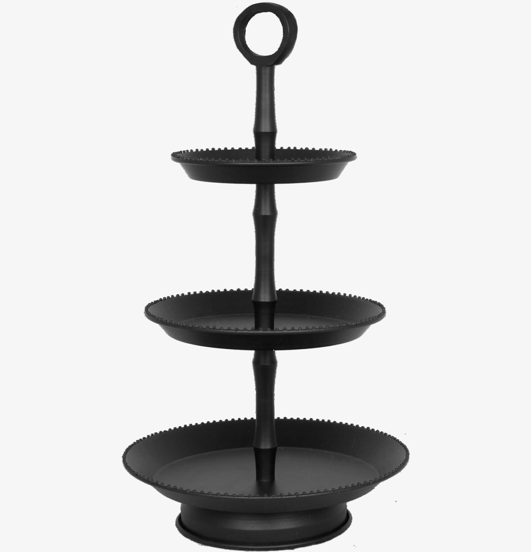 Trevåningsfat Svart från Strömshaga i matt svart metall