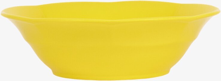 Djup Tallrik - Gul från Rice i hållbar plast på vit bakgrund