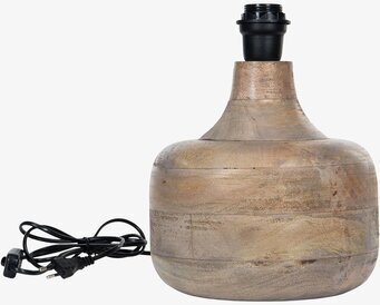 Foto av lampfot i antik trädesign med E27 lamphållare