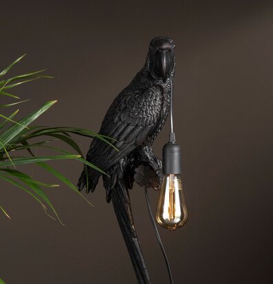 Bild av unik vägglampa med papegoja-design
