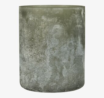 Foto av mossgrön ljuslykta med minimalistisk design