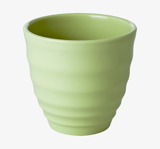 Bild av stilren mugg i pastellgrönt med japansk design