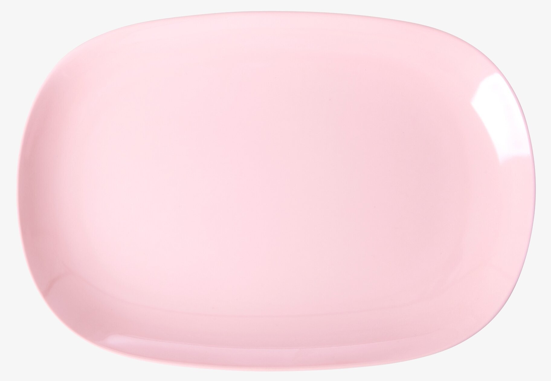 Tallrik Large Pink från Rice med rosa nyans och glansig yta