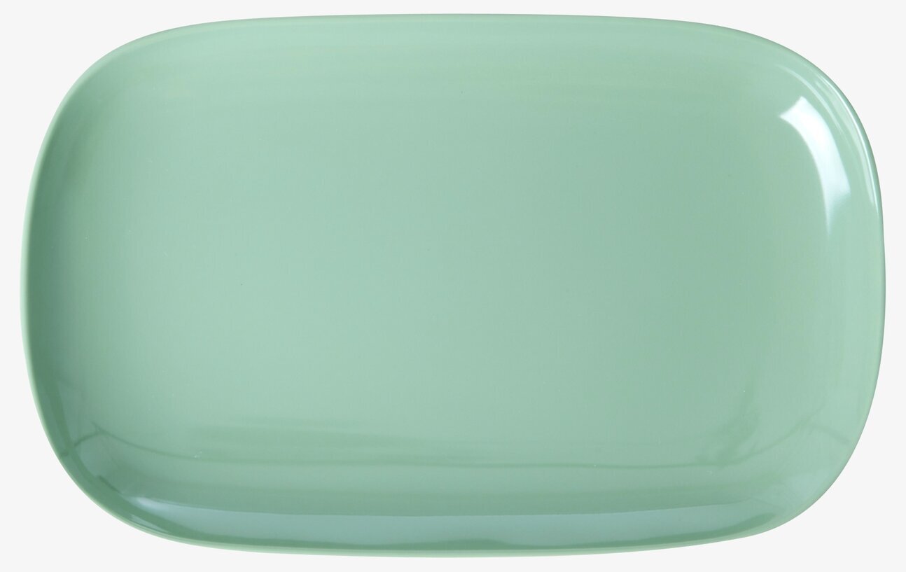 Tallrik Medium Green från Rice, rektangulär och grön