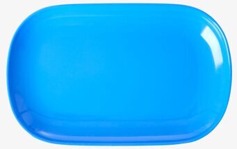 Bild av rektangulär blå tallrik med rundade hörn
