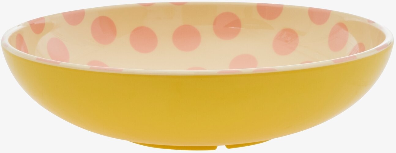 Salladsskål Large Soft Pink från Rice med gul utsida