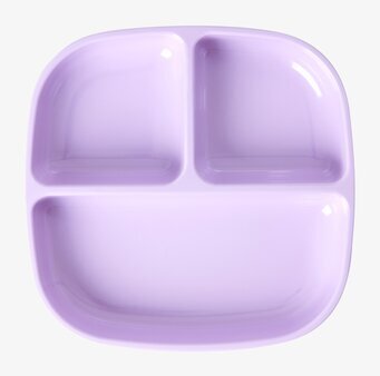 Bild av praktisk lavendelfärgad barntallrik med fack