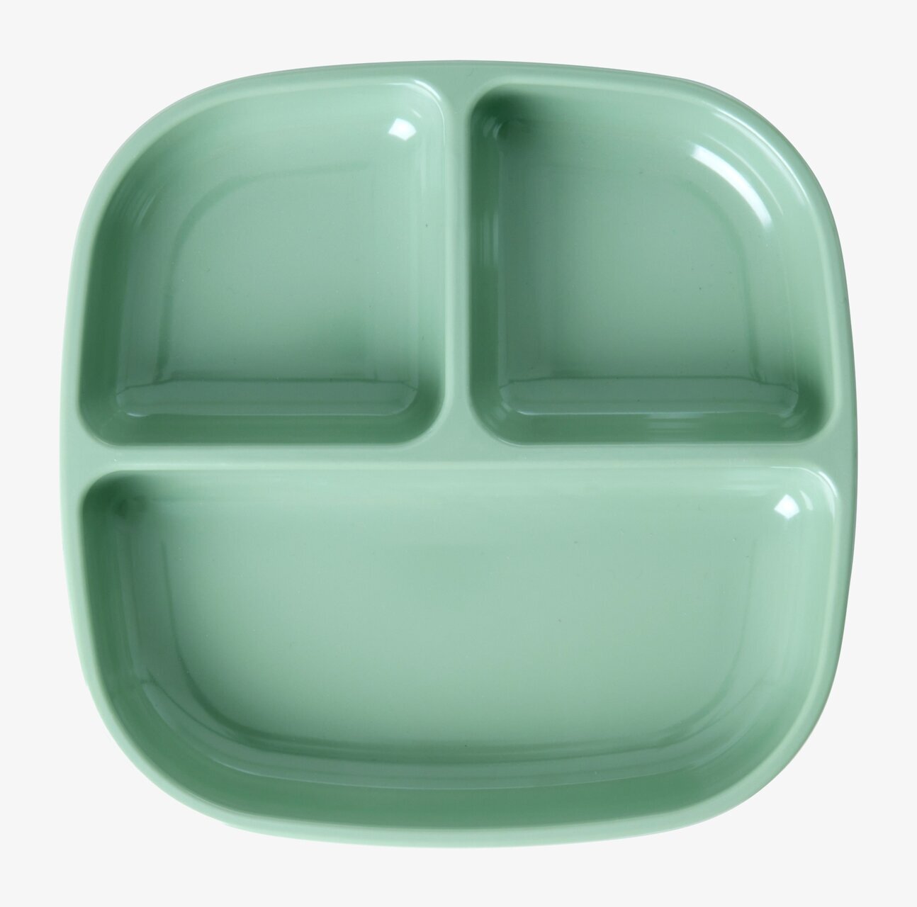 Barntallrik 3-Fack Green från Rice i ljusgrön färg