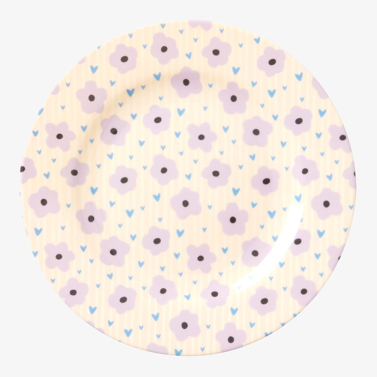 Assiett Flowers Print från Rice med blommönster och hjärtan