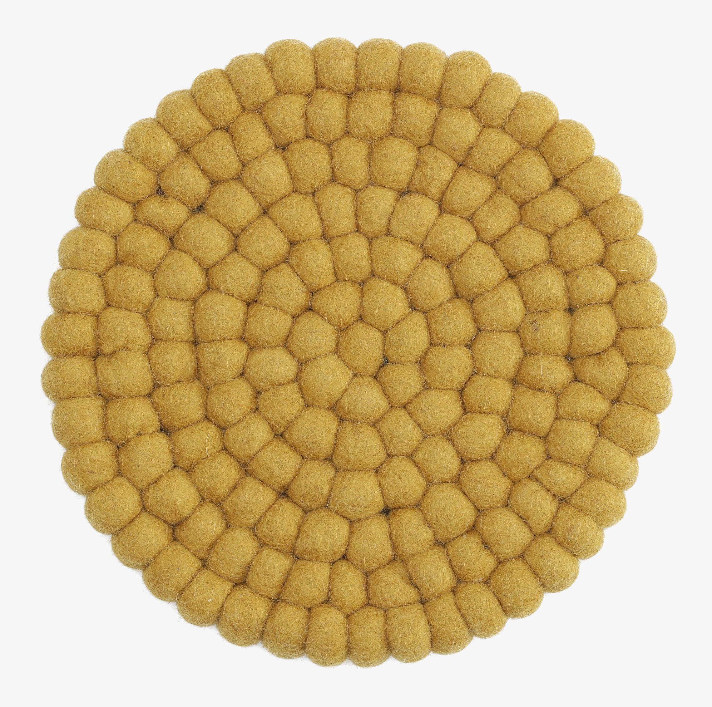 Grytunderlägg Tovad Ull - Ochre från Gry & Sif, rund form